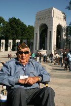 Vet at WWII Memorial