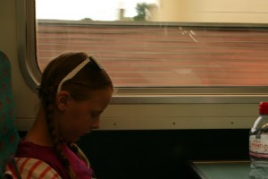 On the train to Edinburgh.